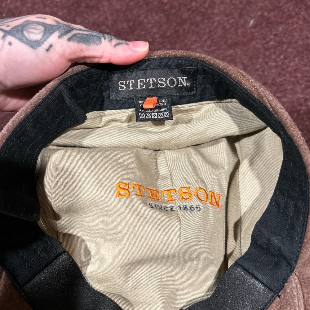 Stetson Tan Golfer’s Hat with Black Trim